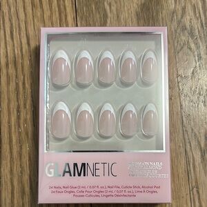 Glamnetic Pink and White Press-On Nails